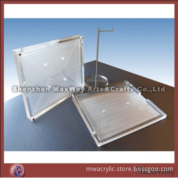 Elegant Personalized Square Transparent Acrylic/Plexiglass Coaster/Tray with White Velvet Pad for Ho